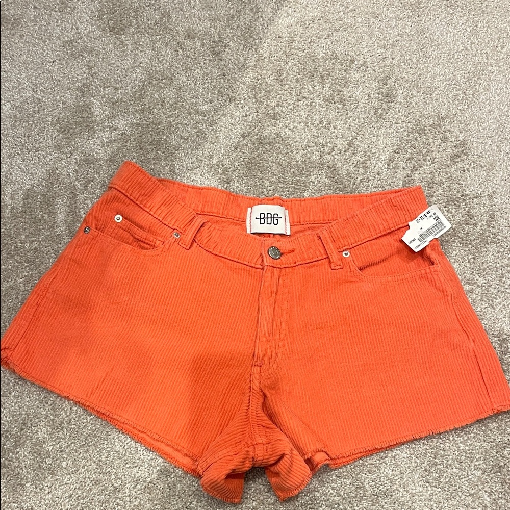 BDG Women's Vibrant Orange Corduroy Shorts
